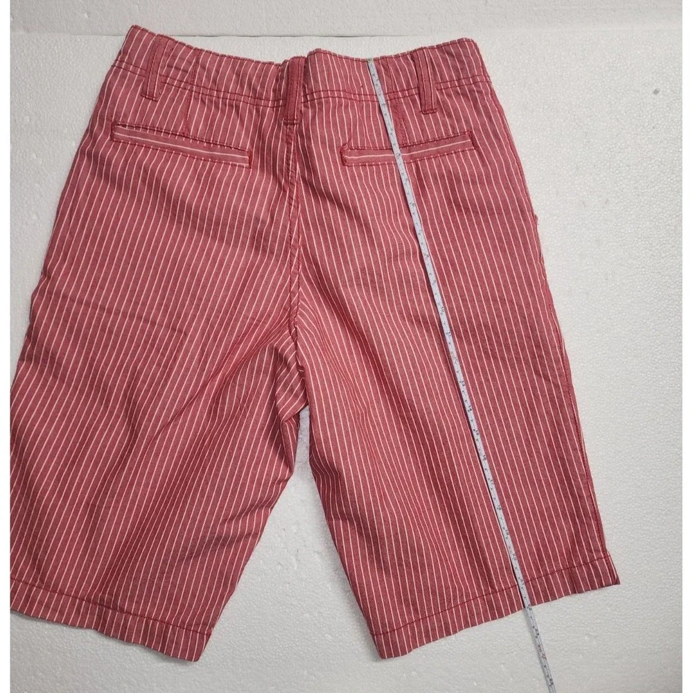 Arizona Jean Co Shorts Youth Size 16 Red White Striped Casual Chino Flat Front